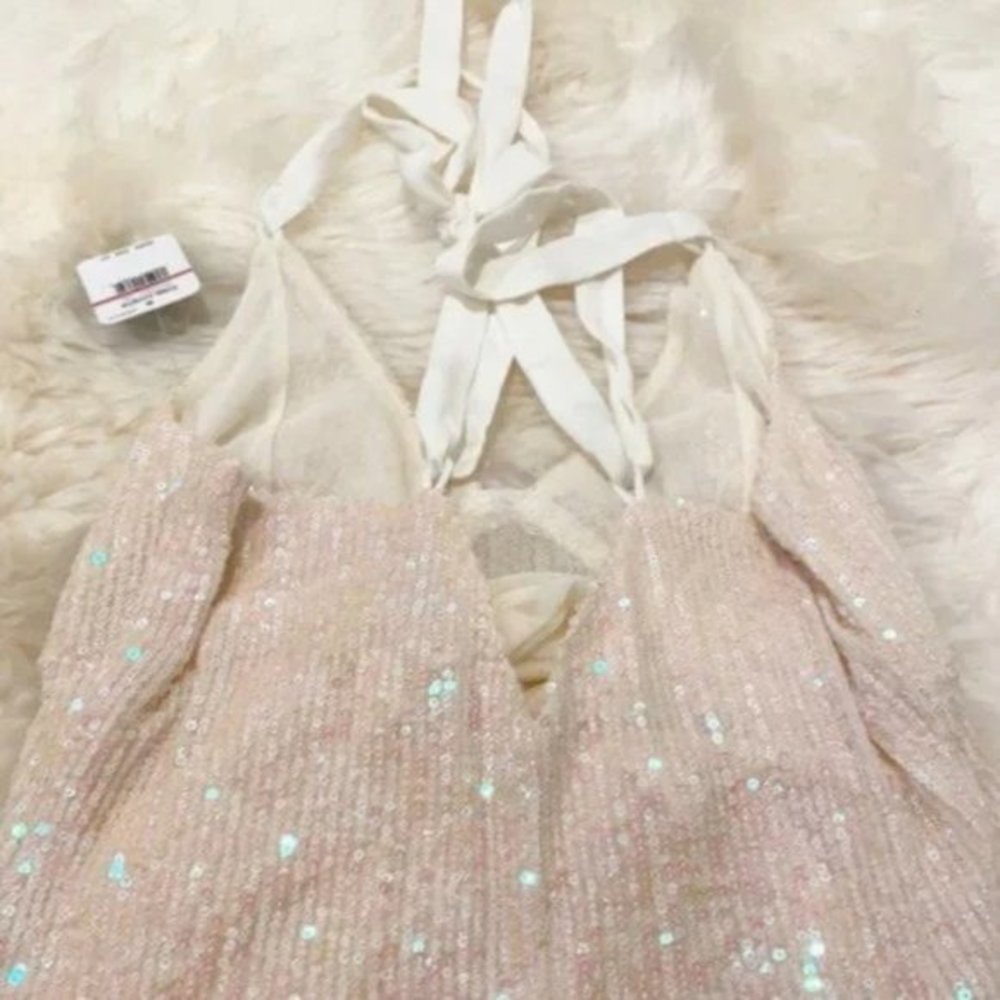 Free People Gold Rush Sequin Pearl Dress. XS,S,M,L - Picture 8 of 15
